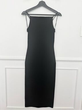 Banana Republic Black Spaghetti-Strap Bodycon Midi Dress - S